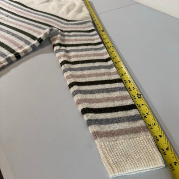 NWT 41 Hawthorn 100% Cashmere stripped Scoop Neck Sweater Shirt Old Money 1X - Picture 8 of 8